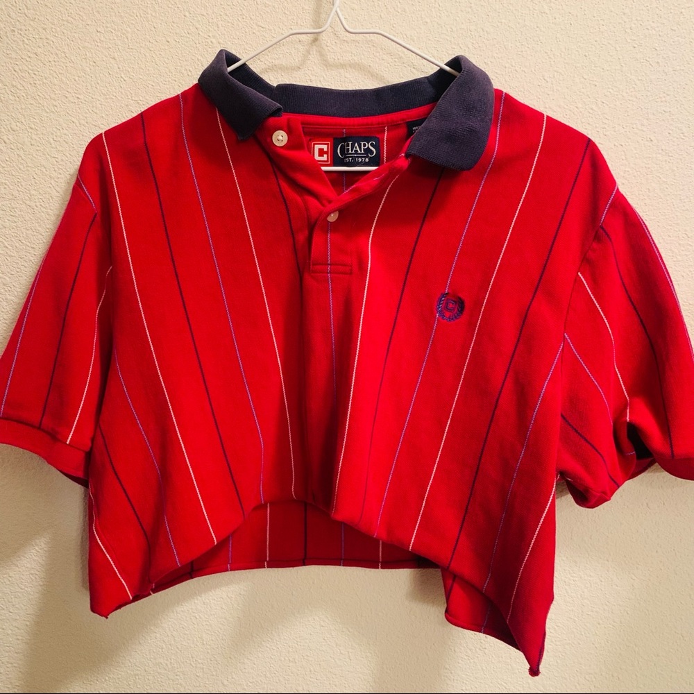 Chaps Cropped Button Down, thrifted, size M